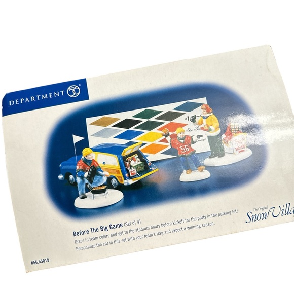 Department 56,NWT, Original Snow Village, “Bef The Big Game,4 Figurine Piece Set - Picture 1 of 6